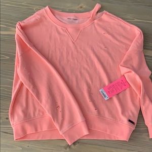 SOLD. NWT🍒  Betsey Johnson destroyed hoodie